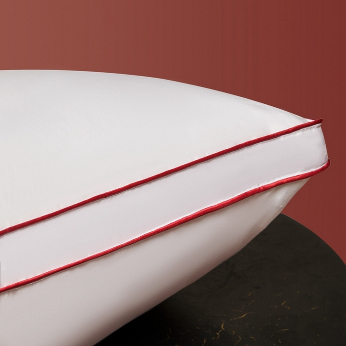 91家纺网 家纺一手货源 找家纺 欧乐蒂 2025新款婚庆刺绣立体边纤维枕 双囍枕芯～白