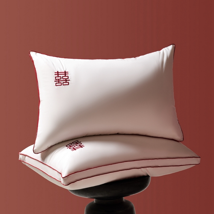 91家纺网 家纺一手货源 找家纺 （总）欧乐蒂 2025新款婚庆刺绣立体边纤维枕