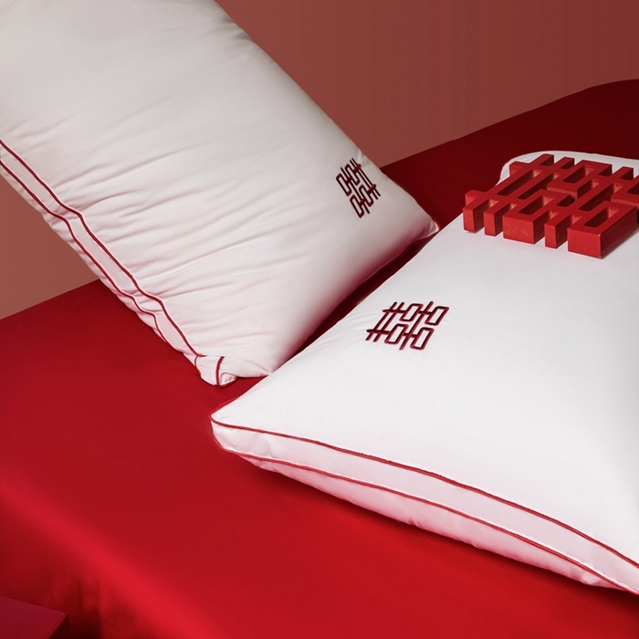 91家纺网 家纺一手货源 找家纺 （总）欧乐蒂 2025新款婚庆刺绣立体边纤维枕