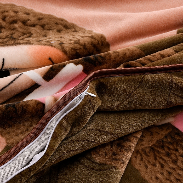 91家纺网 家纺一手货源 找家纺 博兰蒂 2025新款床裙款高克重牛奶绒印花四件套拉布布