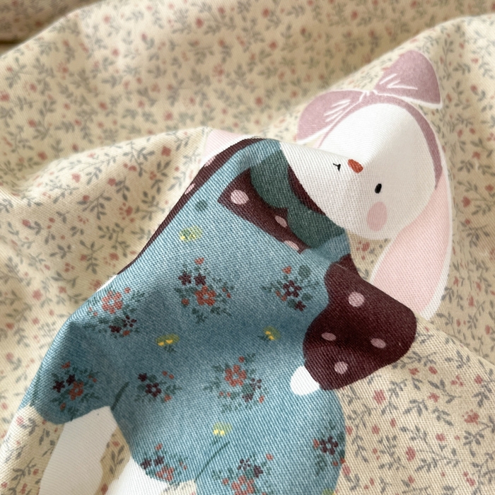 91家纺网 家纺一手货源 找家纺 柠馨 2025秋冬新款全棉印花四件套 光隙兔