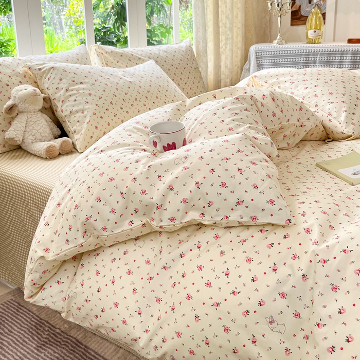 91家纺网 家纺一手货源 找家纺 柠馨 2025秋冬新款全棉印花四件套 花啵兔 