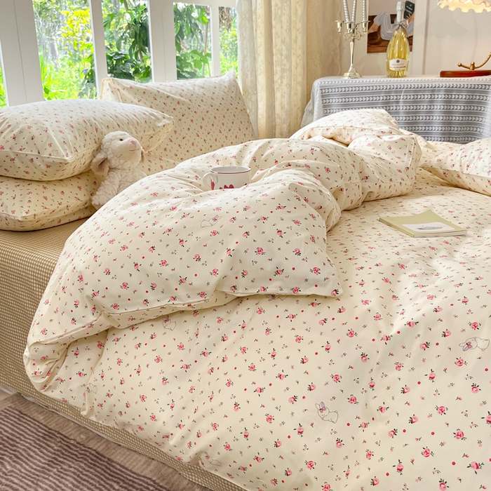 91家纺网 家纺一手货源 找家纺 柠馨 2025秋冬新款全棉印花四件套 花啵兔 