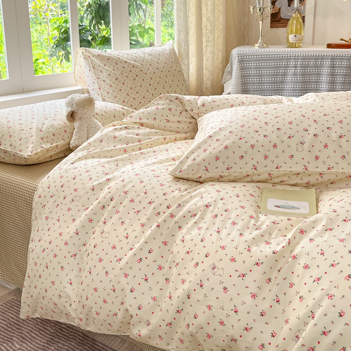 91家纺网 家纺一手货源 找家纺 柠馨 2025秋冬新款全棉印花四件套 花啵兔 