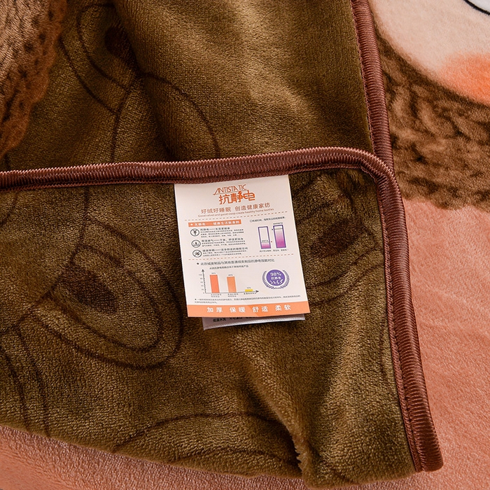 91家纺网 家纺一手货源 找家纺 博兰蒂 2025新款床裙款高克重牛奶绒印花学生三件套拉布布