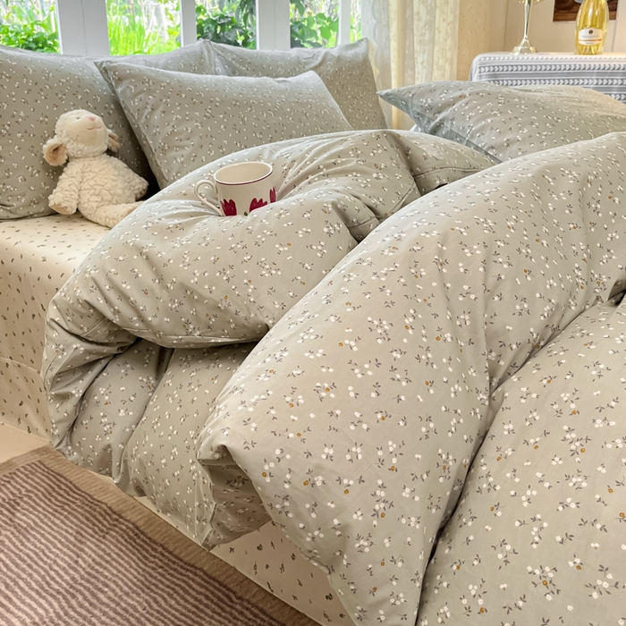 91家纺网 家纺一手货源 找家纺 柠馨 2025秋冬新款全棉印花四件套 花都梦影