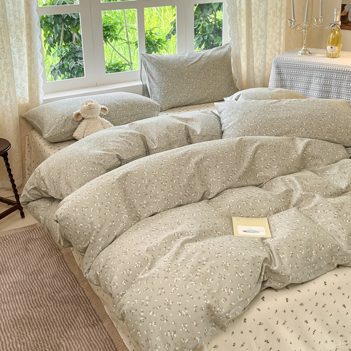 91家纺网 家纺一手货源 找家纺 柠馨 2025秋冬新款全棉印花四件套 花都梦影