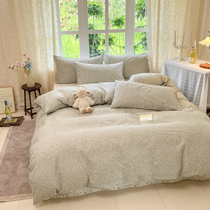 91家纺网 家纺一手货源 找家纺 柠馨 2025秋冬新款全棉印花四件套 花都梦影