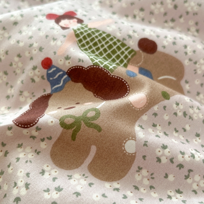 91家纺网 家纺一手货源 找家纺 柠馨 2025秋冬新款全棉印花四件套 花花伙伴