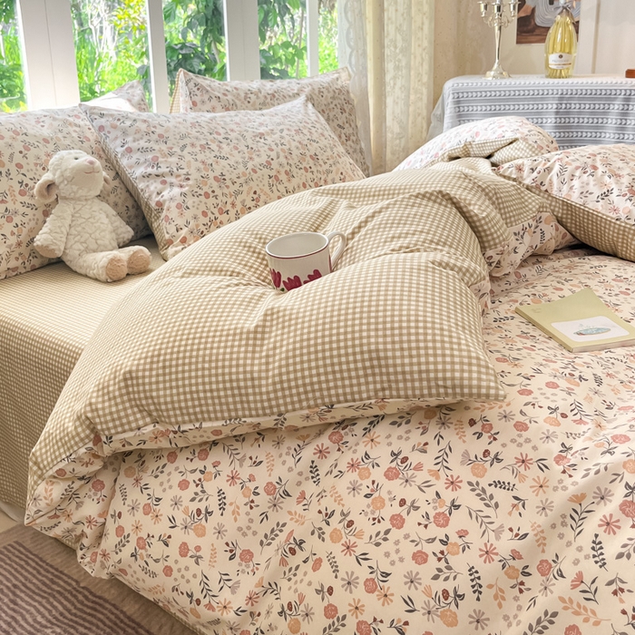 91家纺网 家纺一手货源 找家纺 柠馨 2025秋冬新款全棉印花四件套 花信