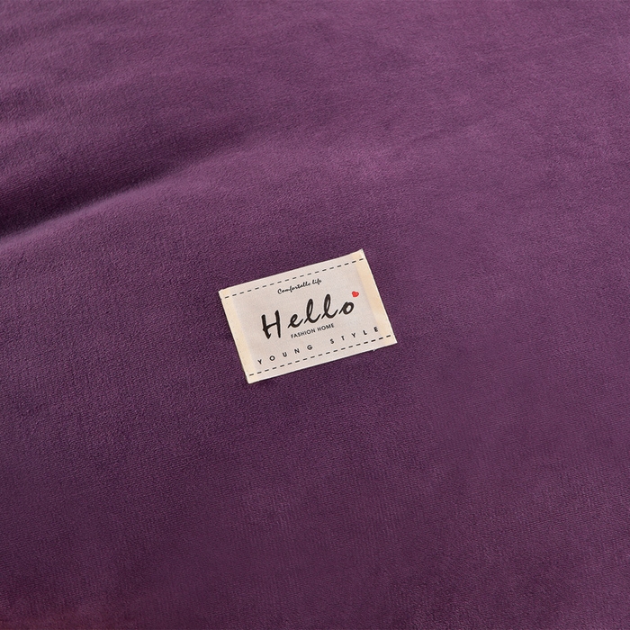 91家纺网 家纺一手货源 找家纺 博兰蒂 2025秋冬新款高克重纯色牛奶绒床裙款四件套墨紫