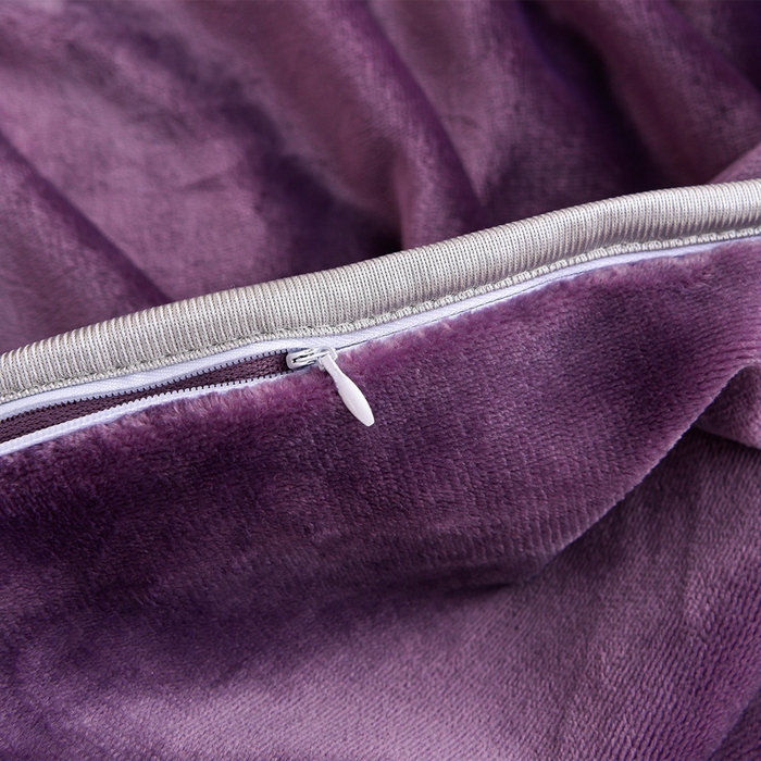 91家纺网 家纺一手货源 找家纺 博兰蒂 2025秋冬新款高克重纯色牛奶绒床裙款四件套墨紫