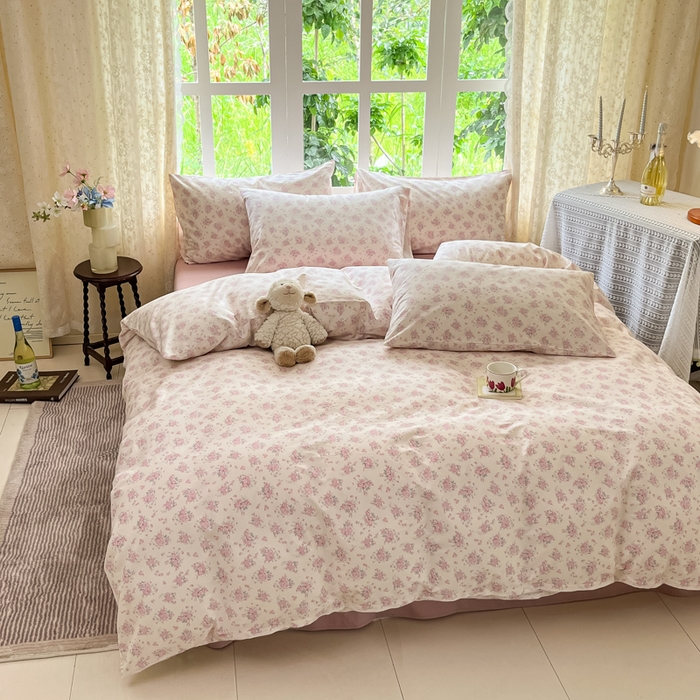 91家纺网 家纺一手货源 找家纺 柠馨 2025秋冬新款全棉印花四件套 花言