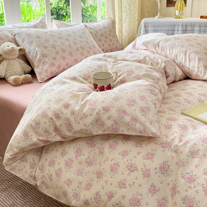 91家纺网 家纺一手货源 找家纺 柠馨 2025秋冬新款全棉印花四件套 花言