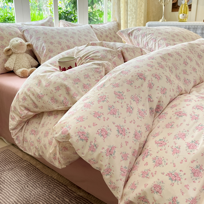 91家纺网 家纺一手货源 找家纺 柠馨 2025秋冬新款全棉印花四件套 花言