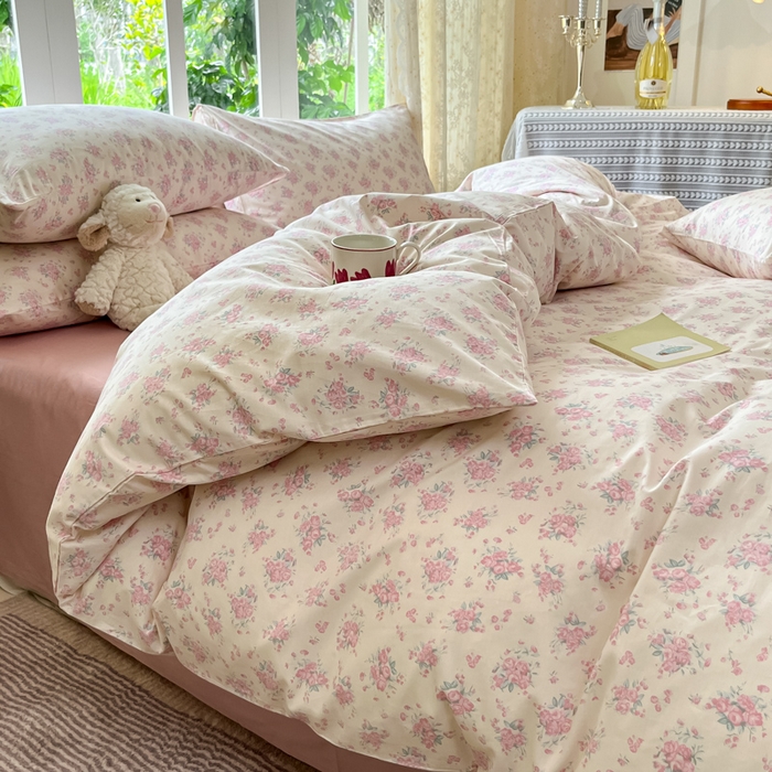 91家纺网 家纺一手货源 找家纺 柠馨 2025秋冬新款全棉印花四件套 花言