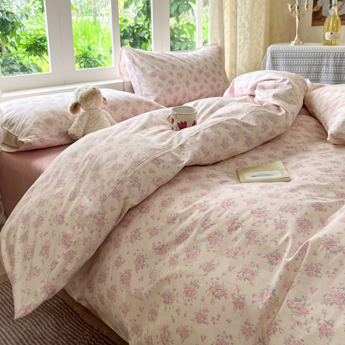 91家纺网 家纺一手货源 找家纺 柠馨 2025秋冬新款全棉印花四件套 花言