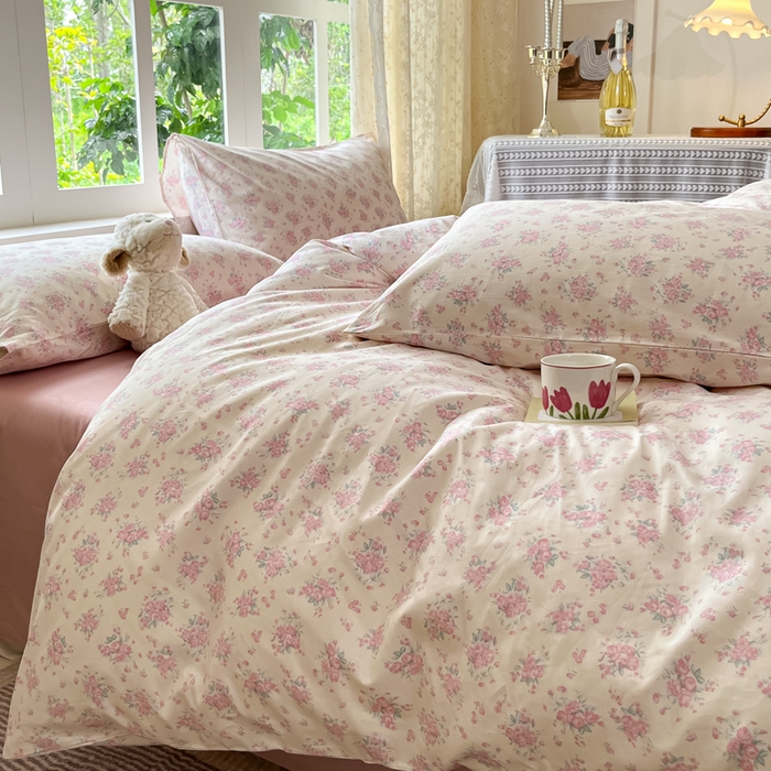 91家纺网 家纺一手货源 找家纺 柠馨 2025秋冬新款全棉印花四件套 花言