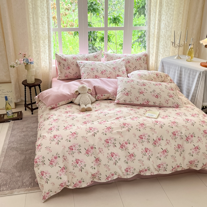 91家纺网 家纺一手货源 找家纺 柠馨 2025秋冬新款全棉印花四件套 落樱