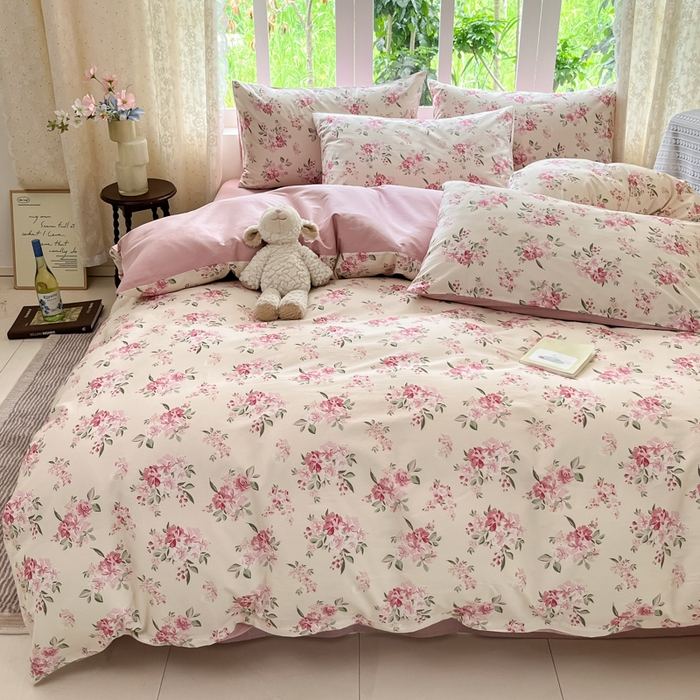 91家纺网 家纺一手货源 找家纺 柠馨 2025秋冬新款全棉印花四件套 落樱