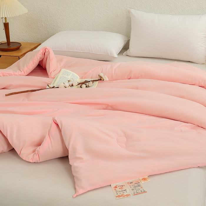 91家纺网 家纺一手货源 找家纺 棠婷 2025新款A类亲肤大豆被被子被芯 粉色