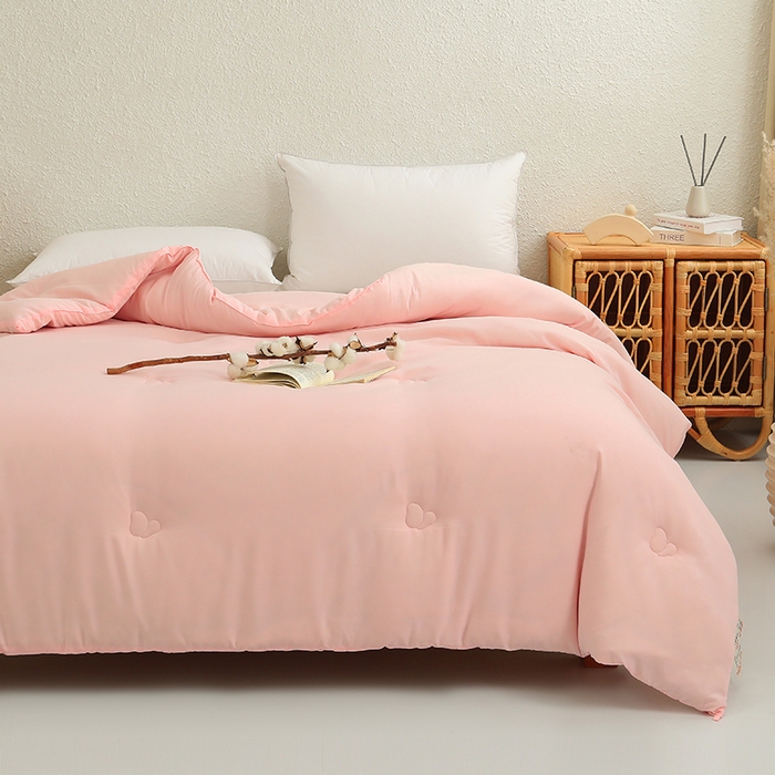 91家纺网 家纺一手货源 找家纺 棠婷 2025新款A类亲肤大豆被被子被芯 粉色