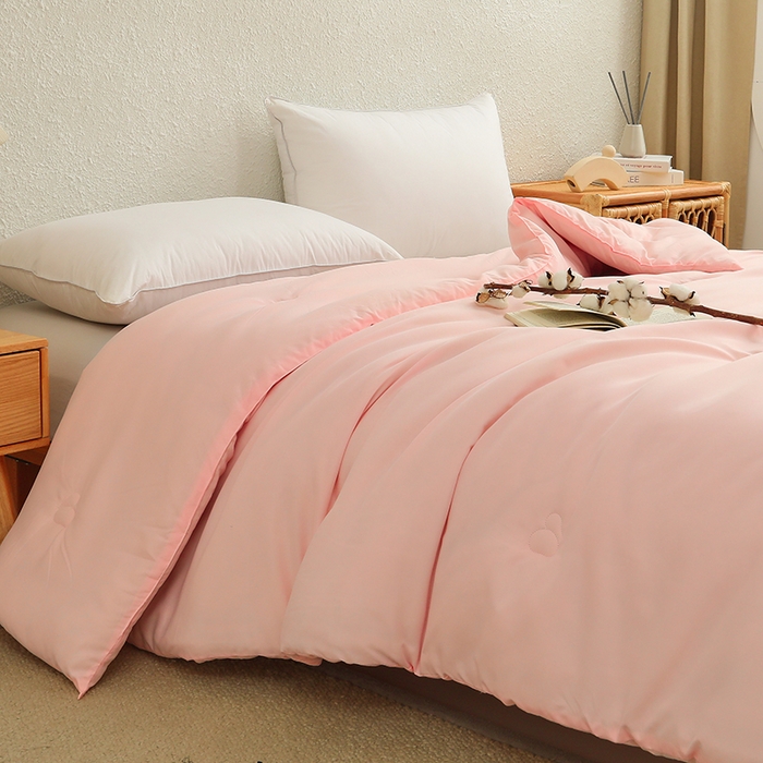 91家纺网 家纺一手货源 找家纺 棠婷 2025新款A类亲肤大豆被被子被芯 粉色