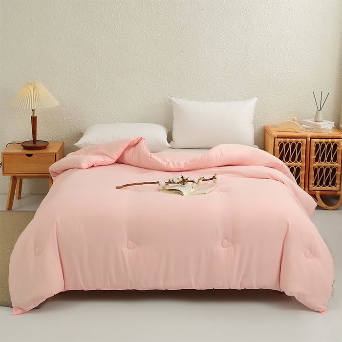 91家纺网 家纺一手货源 找家纺 棠婷 2025新款A类亲肤大豆被被子被芯 粉色