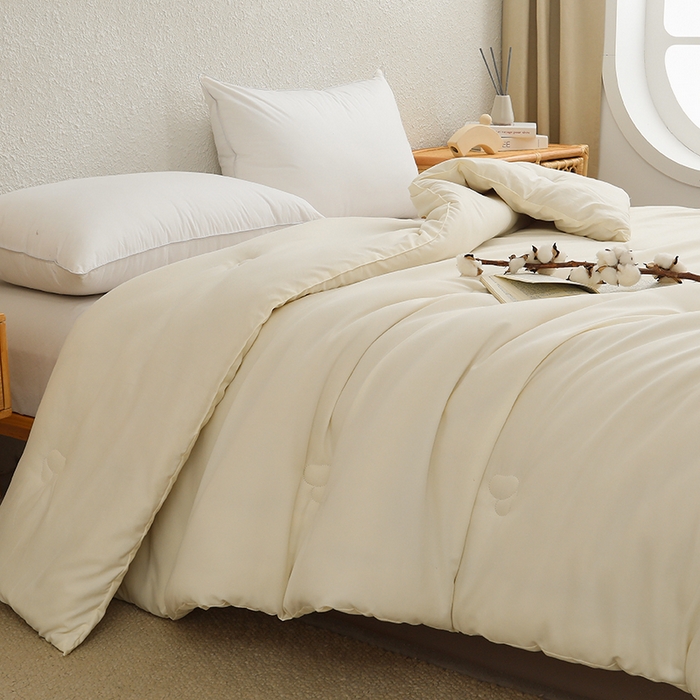 91家纺网 家纺一手货源 找家纺 棠婷 2025新款A类亲肤大豆被被子被芯 米色