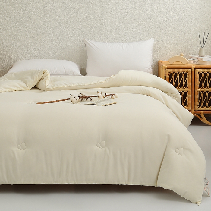 91家纺网 家纺一手货源 找家纺 棠婷 2025新款A类亲肤大豆被被子被芯 米色