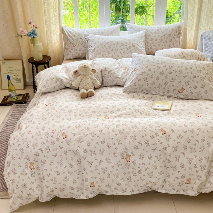 91家纺网 家纺一手货源 找家纺 柠馨 2025秋冬新款全棉印花四件套 浅草