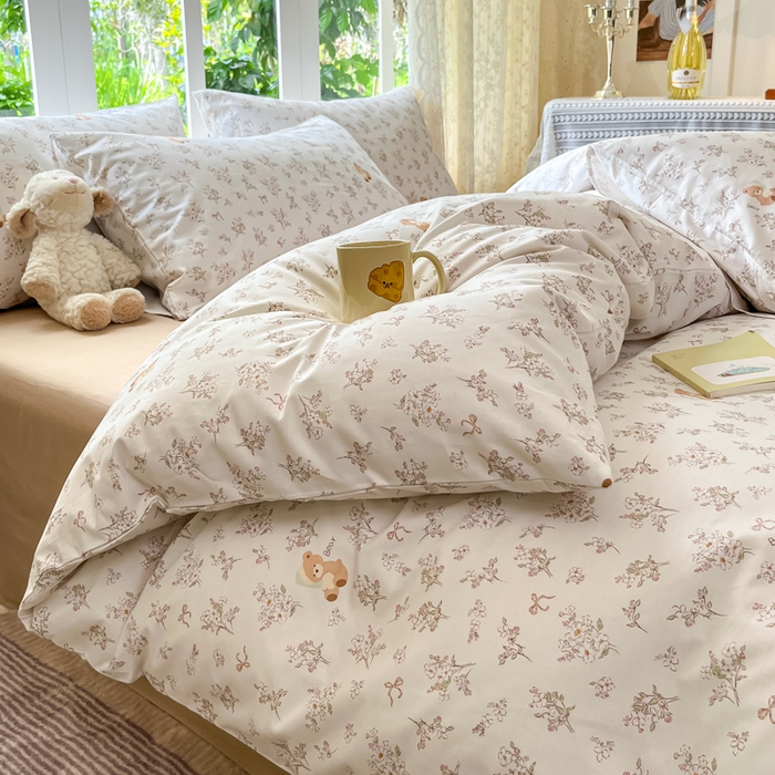 91家纺网 家纺一手货源 找家纺 柠馨 2025秋冬新款全棉印花四件套 浅草