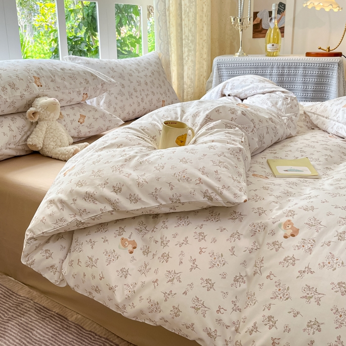 91家纺网 家纺一手货源 找家纺 柠馨 2025秋冬新款全棉印花四件套 浅草