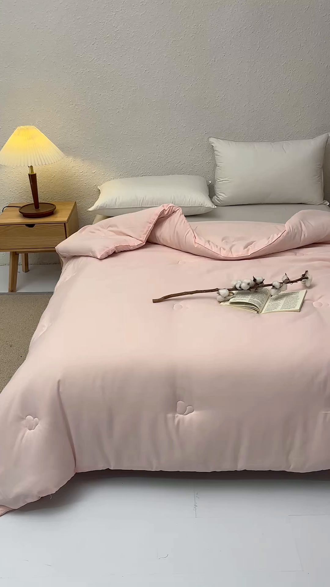 91家纺网 家纺一手货源 找家纺 棠婷 2025新款A类亲肤大豆被被子被芯 粉色