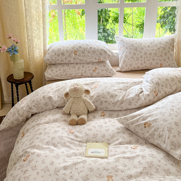 91家纺网 家纺一手货源 找家纺 柠馨 2025秋冬新款全棉印花四件套 浅草