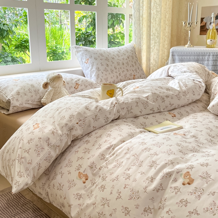 91家纺网 家纺一手货源 找家纺 柠馨 2025秋冬新款全棉印花四件套 浅草