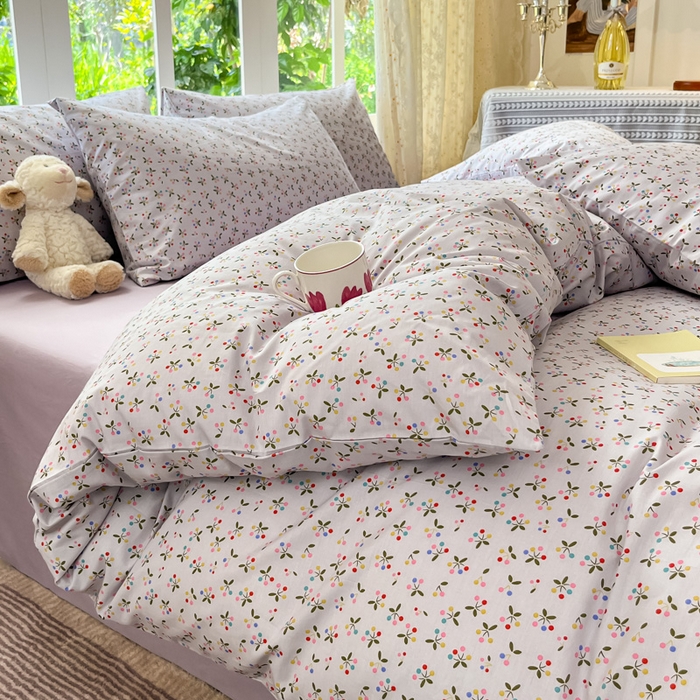 91家纺网 家纺一手货源 找家纺 柠馨 2025秋冬新款全棉印花四件套 浅黛 