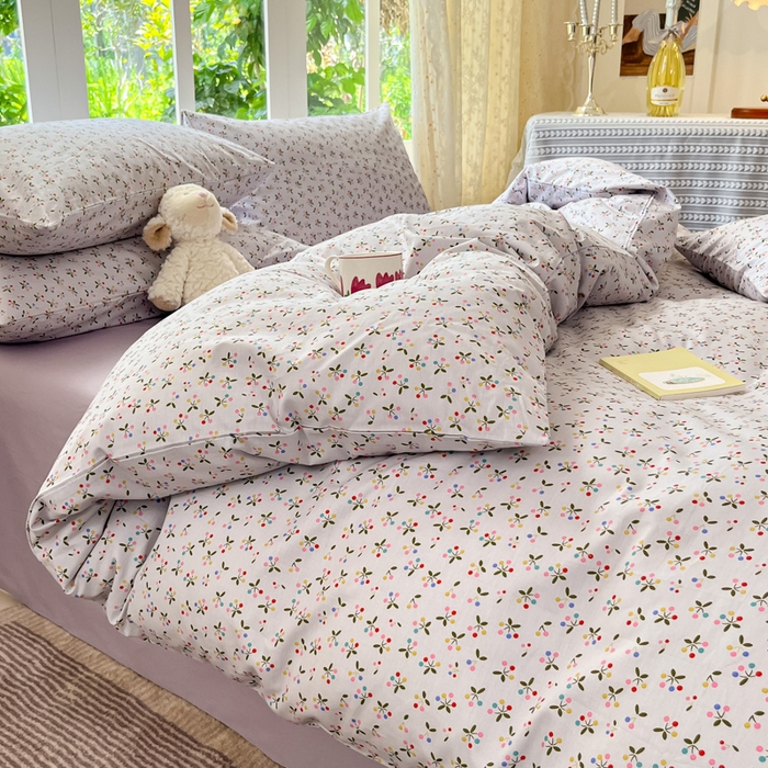 91家纺网 家纺一手货源 找家纺 柠馨 2025秋冬新款全棉印花四件套 浅黛 