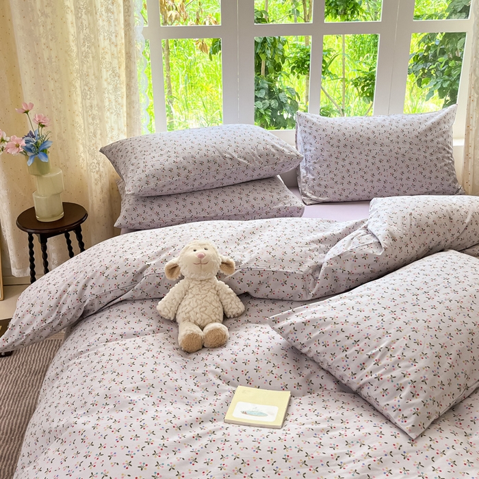 91家纺网 家纺一手货源 找家纺 柠馨 2025秋冬新款全棉印花四件套 浅黛 