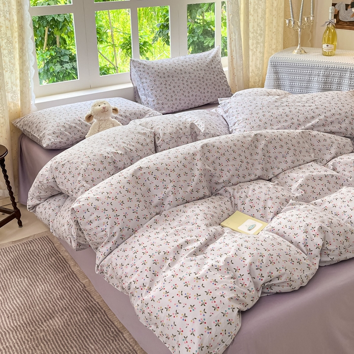 91家纺网 家纺一手货源 找家纺 柠馨 2025秋冬新款全棉印花四件套 浅黛 