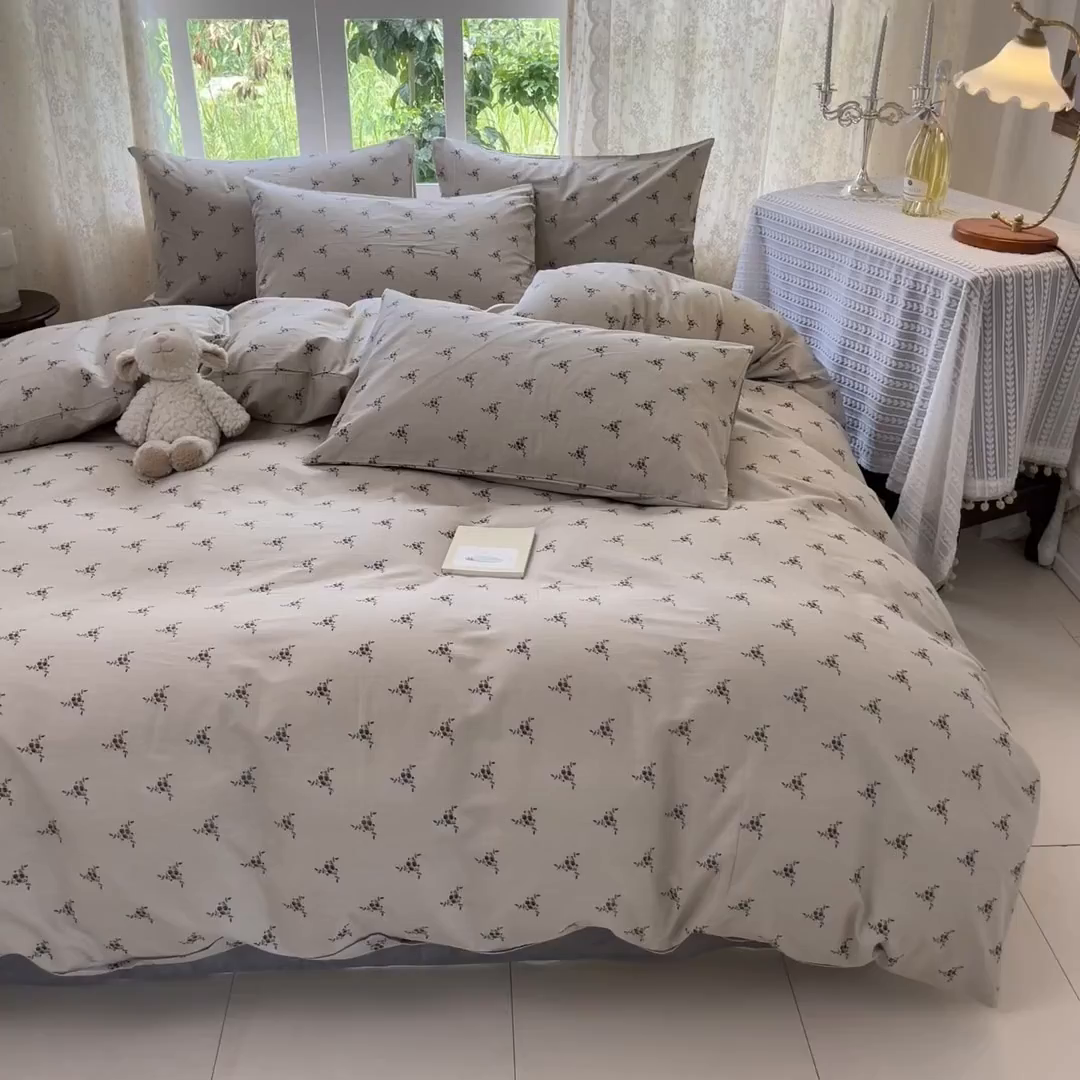 91家纺网 家纺一手货源 找家纺 柠馨 2025秋冬新款全棉印花四件套 日光漫游