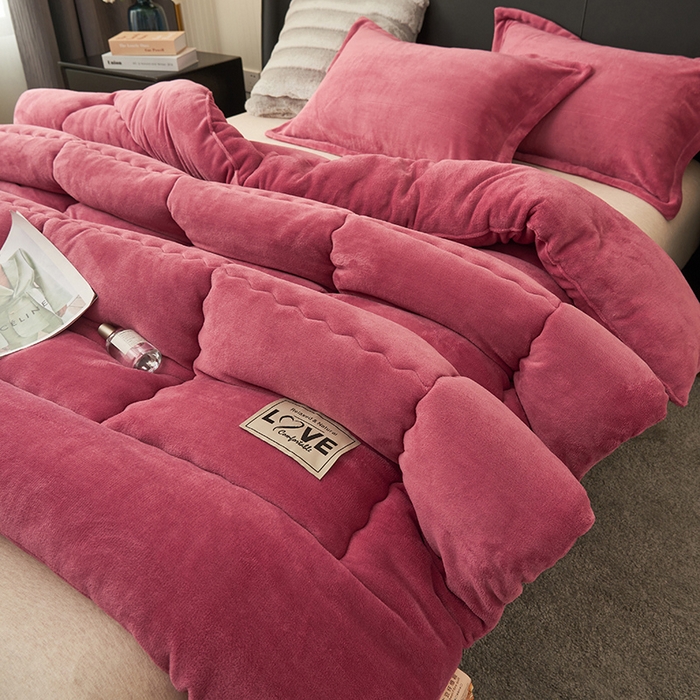 91家纺网 家纺一手货源 找家纺 畅销被业 2025新款双面牛奶绒冬被被子被芯 牛奶绒-豆沙