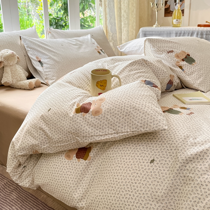 91家纺网 家纺一手货源 找家纺 柠馨 2025秋冬新款全棉印花四件套 拾光象