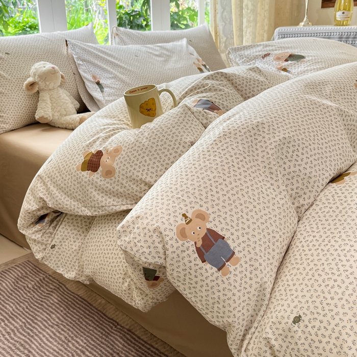 91家纺网 家纺一手货源 找家纺 柠馨 2025秋冬新款全棉印花四件套 拾光象