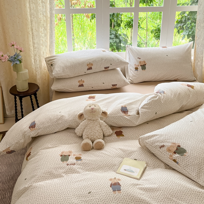 91家纺网 家纺一手货源 找家纺 柠馨 2025秋冬新款全棉印花四件套 拾光象