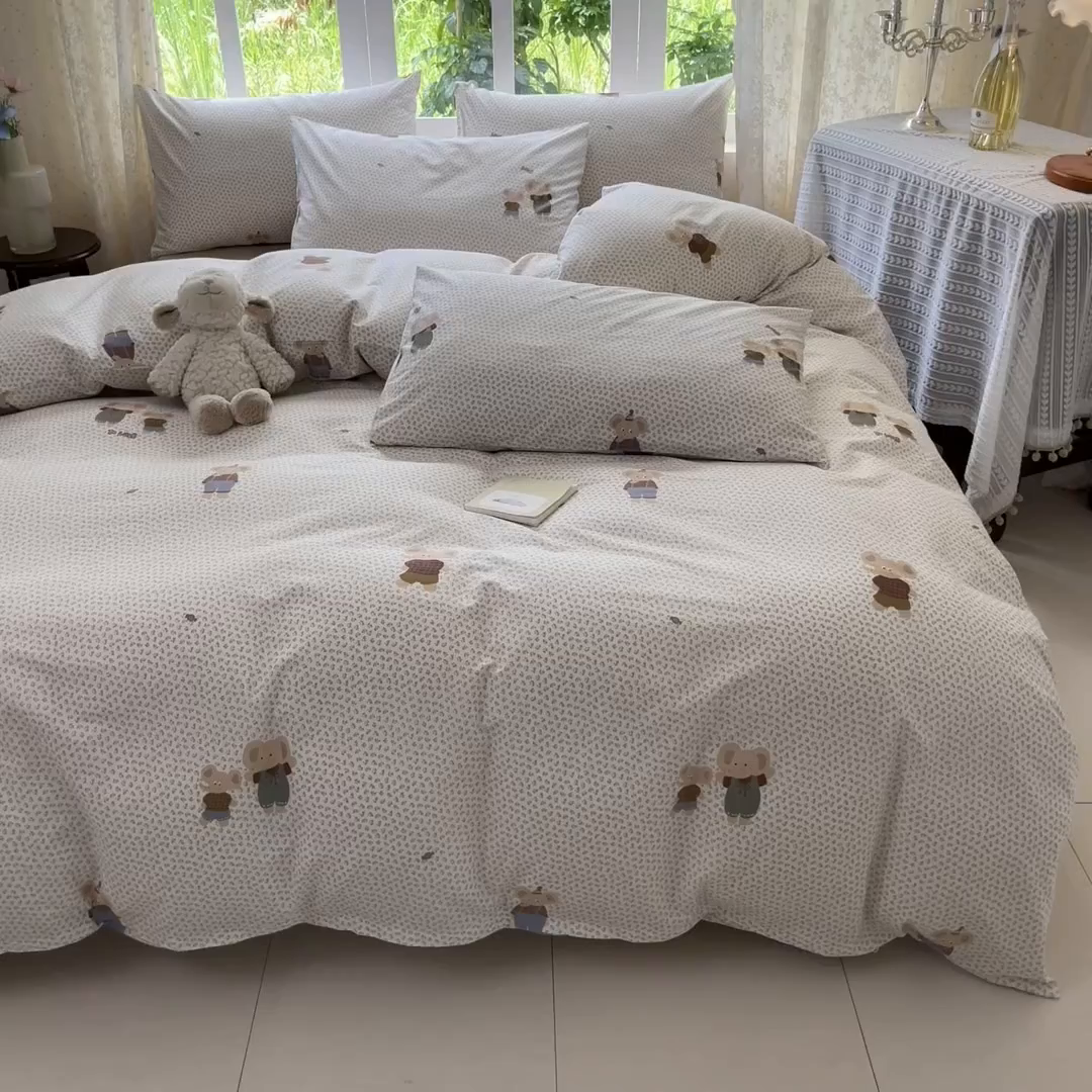 91家纺网 家纺一手货源 找家纺 柠馨 2025秋冬新款全棉印花四件套 拾光象