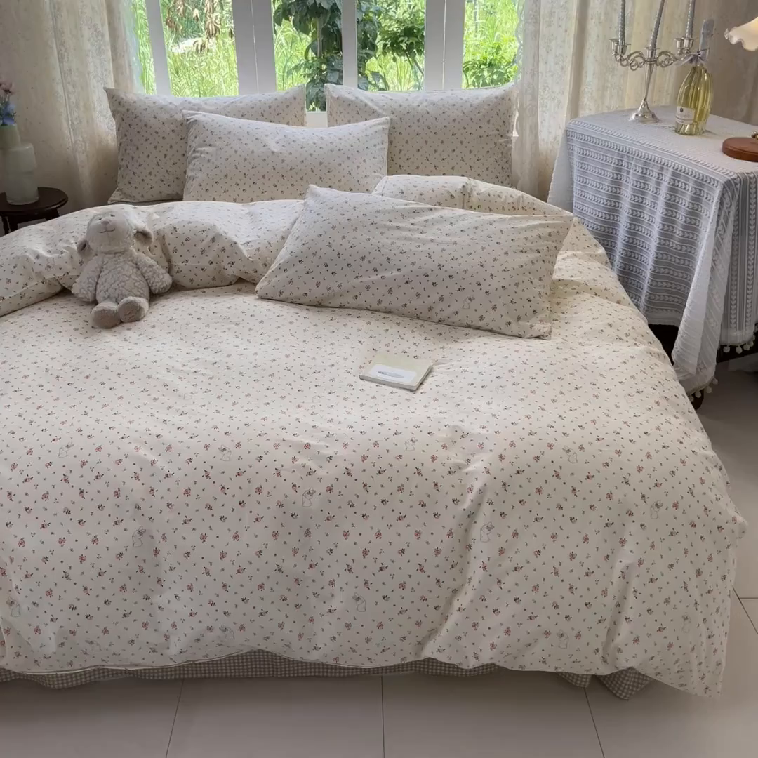 91家纺网 家纺一手货源 找家纺 柠馨 2025秋冬新款全棉印花四件套 疏影