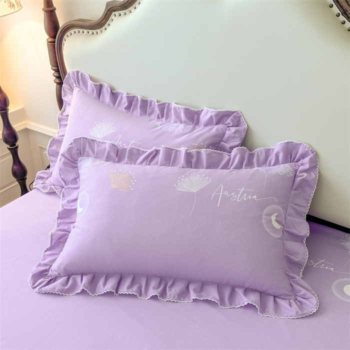 91家纺网 家纺一手货源 找家纺 （总）缦彩 2025新款全棉纯棉磨毛印花拉链式花边枕套一对