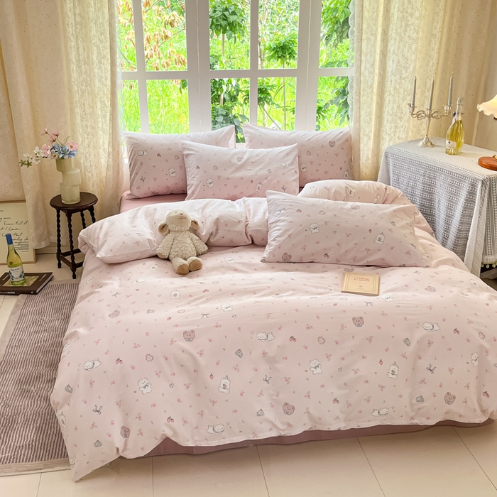 91家纺网 家纺一手货源 找家纺 柠馨 2025秋冬新款全棉印花四件套 糖霜雪