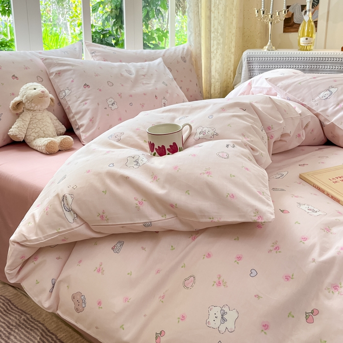 91家纺网 家纺一手货源 找家纺 柠馨 2025秋冬新款全棉印花四件套 糖霜雪